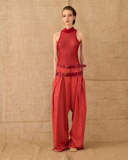 ΚΟΚΚΙΝΟ ΠΑΝΤΕΛΟΝΙ ΜΕ ΔΙΠΛΗ ΖΩΝΗ - VASIA KOSTARA